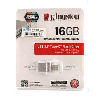 16GB "Kingston" (DTDUO3C) "USB3.1 Type-C" สินค้ารับประกัน 5 ปี