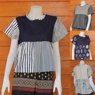 เสื้อพื้นเมืองแขนกระตุก ผ้าฝ้ายพิมพ์ลาย