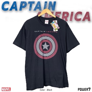 Power 7 Shop เสื้อยืดการ์ตูน มาร์เวล Captain America ลิขสิทธ์แท้ MARVEL COMICS  T-SHIRTS (MVX-035)