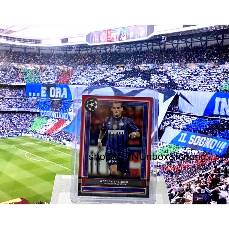 การ์ดนักฟุตบอล 2021-22 Topps Museum - Wesley Sneijder /25 มีตำหนิรอยหน้าการ์ดภาพสุดท้าย