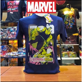 เสื้อยืดMarvel_ลิขสิทธิ์แท้ลายHulkสีกรม(mvx-006)