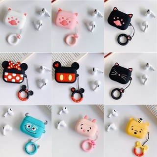 เคสหูฟัง ซิลิโคนนิ่ม ลายการ์ตูนน่ารัก พร้อมพวงกุญแจ สําหรับ Airpods pro