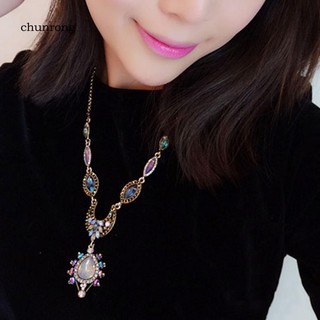 chu สร้อยคอแฟชั่นสไตล์ boho จี้ดวงจันทร์ rhinestone