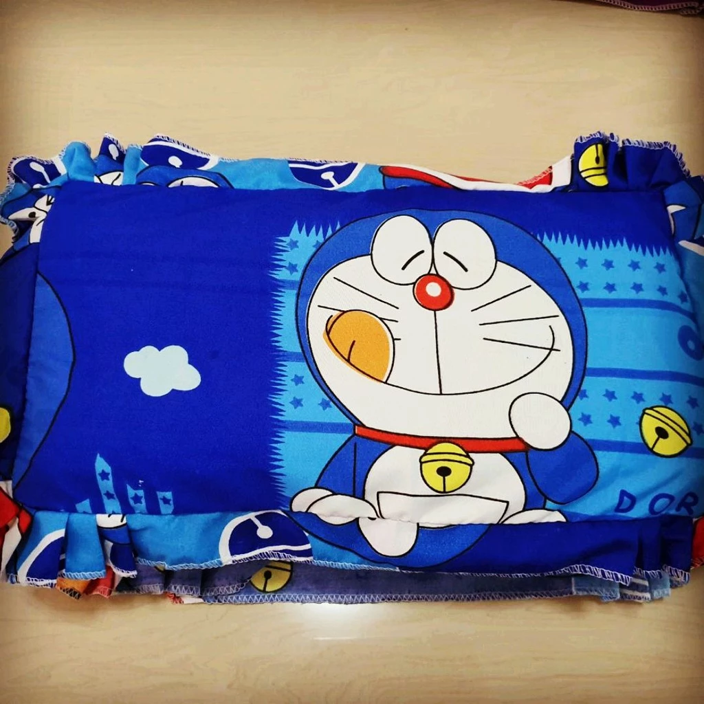 ปลอกหมอนขิดซิป 3 ใบ ลายโดเรม่อนแสตมป์ ผ้า Cotton