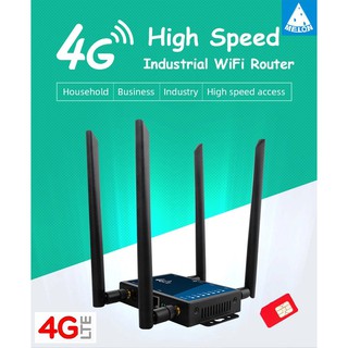 4G Router 300Mbps Industrial 4 Detachable Antennas SMA Port SIM Card Slot Easy Setup Plug Play Wireless Router