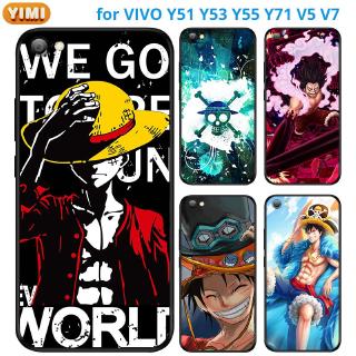 เคส VIVO Y27 Y78 Y36 Y35 Y22 Y22s Y31 Y51 Y53S Y76 Y77 Y91C Y1S Y52 Y72 Pro 4G 5G V2247 V2249 1820 V2271A โทรศัพท์มือถือ TPU ลายการ์ตูนลูฟี่ สำหรับ