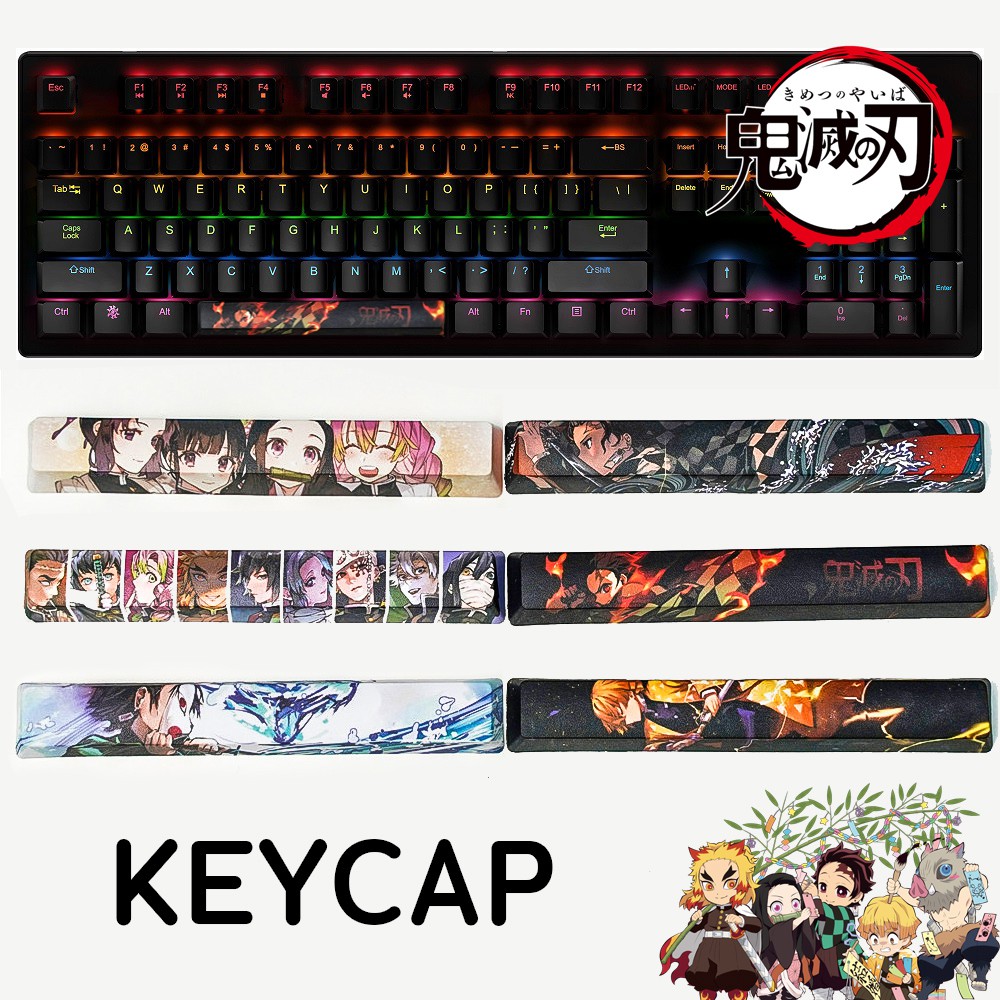 ปุ่มคีย์แคป keycap spacebar PBT ลายดาบพิฆาตอสูร Kimetsu No Yaiba, keycapAnime