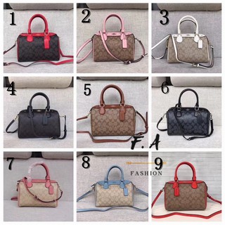 F.A (ของแท้ 100%) COACH 58312 กระเป๋าถือสุภาพสตรี / กระเป๋าบอสตันใบเล็ก / กระเป๋าทรงหมอน / กระเป๋าสะพายข้างแฟชั่นลำลอง