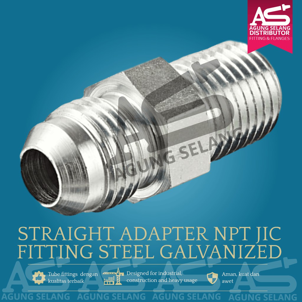 จุกนมเหล็กชุบสังกะสีคู่ 5/8" JIC X 1/2" NPT 3000 5/8 MJ 1/2 MB