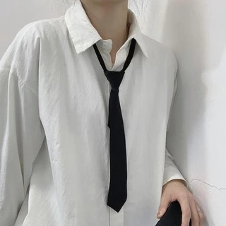 เนคไท เน็คไท สำหรับผู้หญิง Zipper Necktie For Men Women Tie for Boys Girls Suits 5cm SolidTies Slim Girls Neck tiie