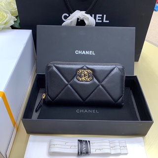 พรี Chanel ชาแนล กระเป๋าสตางค์ หนังแท้กระเป๋าแฟชั่นแบรนด์เนน กระเป๋า​บัตร