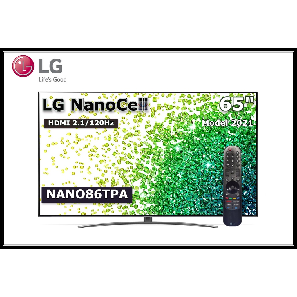 LG 65 นิ้ว 65NANO86TPA NANO CELL 4K SMART TV ปี 2021 HDMI 2.1/120Hz (มีเมจิกรีโมท) สินค้า Clearance