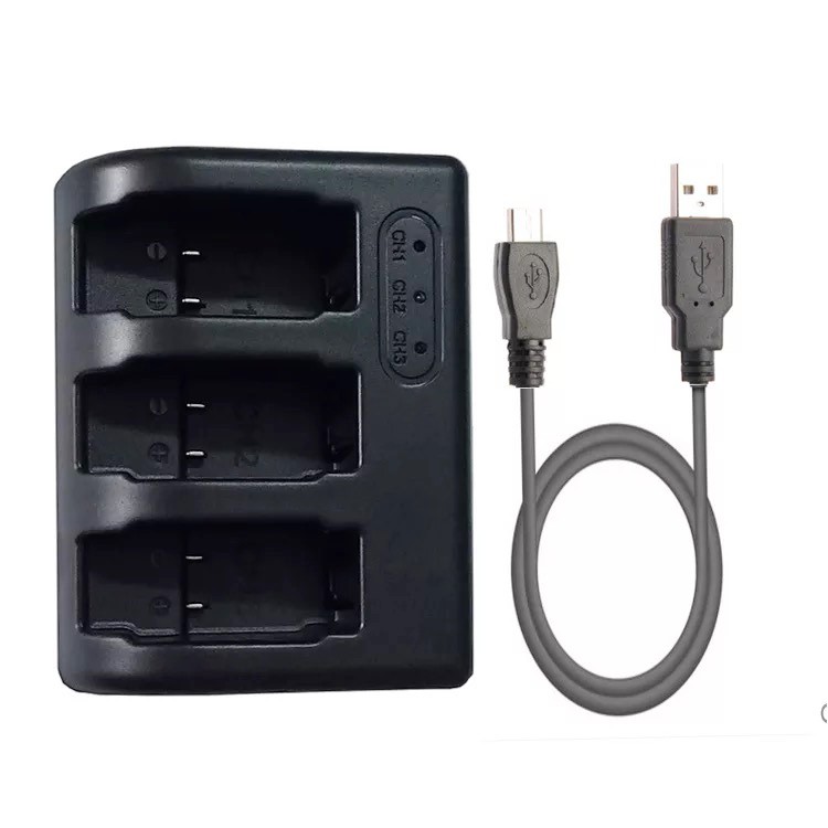 3-Channel Charger for GoPro Hero 5 / Hero 6 / Hero 7 ช่องชาร์จ 3 ช่องสำหรับ GoPro Hero 5 / Hero 6 / Hero 7