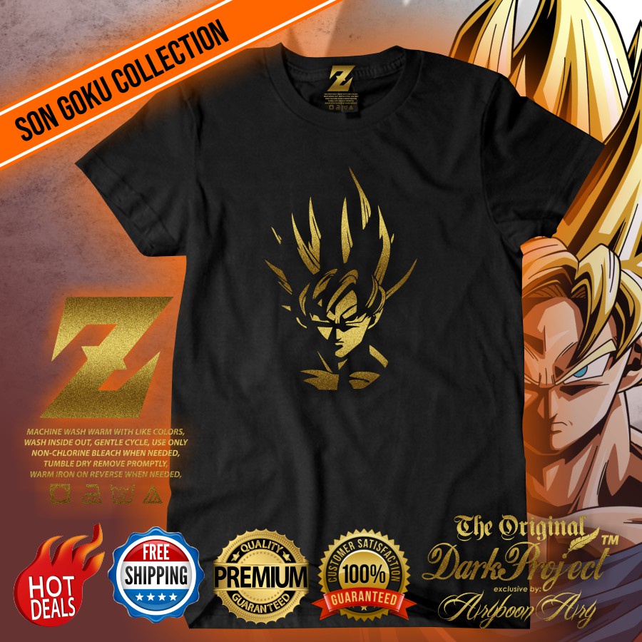 คอตต้อนคอกลมเสื้อยืด พิมพ์ลาย DragonBall Goku Collection Gold Edt พรีเมี่ยม ขนาดใหญ่ 4XL 5XLS-5XL