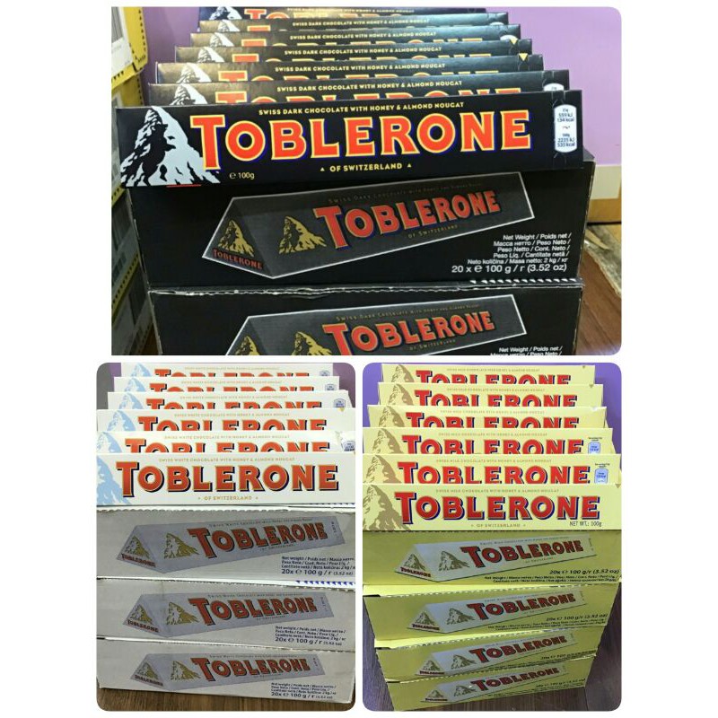 ช็อคโกแลตT0bleroneแท่ง 100g(3รส)#รสสีเหลือง#รสนม#รสดาร์ก