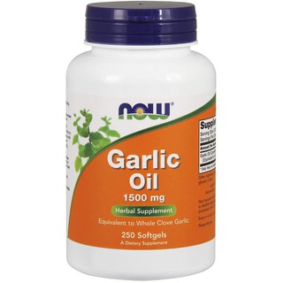 ผลิตภัณฑ์อาหารเสริม Now Food garlic oil น้ำมันกระเทียม 1500 mg/250 softgels สินค้านำเข้า ของแท้100%