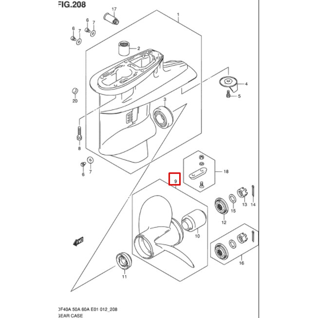 58100-88LA0-019 PROPELLER (3X11-5/8X12) ใบพัด(3X11-5/8X12) เครื่องยนต์เรือซุซุกิ Suzuki 58100-88LA0 