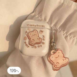 เคสแอร์พอดยาง งานใส 🐻แอร์พอดใสลายหมี nice day sweet