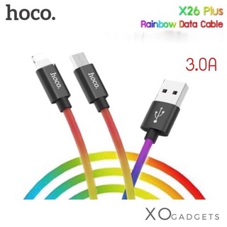 Hoco X26 Plus Fast Charge3.0Aเชือกไนลอนถัก สายชาร์จ สายชาร์จสีสวย (รับประกัน1ปี)