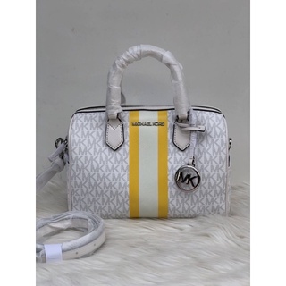 Michael Kors Bedford Small Logo Stripe Satchel