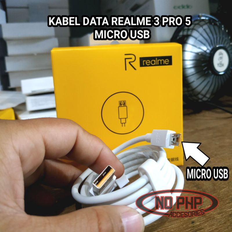 Realme 3 PRO DATA CABLE / REALME 5 VOOC FLASH CHARGER MICRO USB ดั้งเดิม