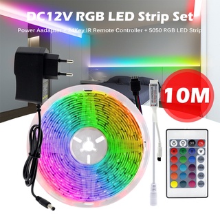 สายไฟนีออน Led 5050 Rgb Dc 12V ที่มีความยืดหยุ่นสูง พร้อมปลั๊กอะแดปเตอร์ และรีโมต 24 ปุ่ม