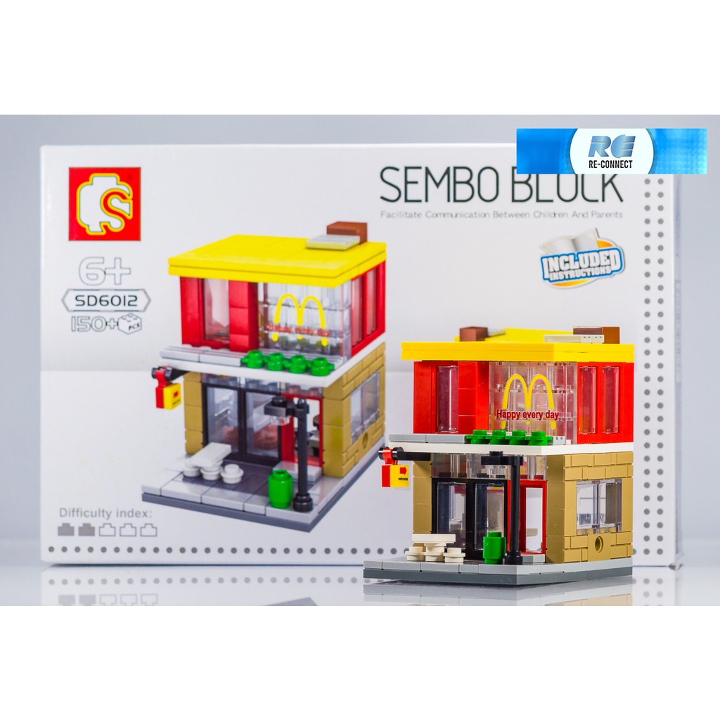 บล็อกตัวต่อร้านค้า เลโก้จีน ร้านขายอาหาร แมคโดนัลด์ ของเล่น SEMBO BLOCK Mcdonald Fast Food 150 PCS SD6012 LEGO China
