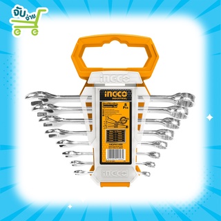 INGCO ชุดประแจแหวนข้างปากตาย 6 - 19 มม. (8 ตัวชุด) รุ่นงานหนัก รุ่น HKSPA1088 ( 8 Pcs Combination Spanner Set )