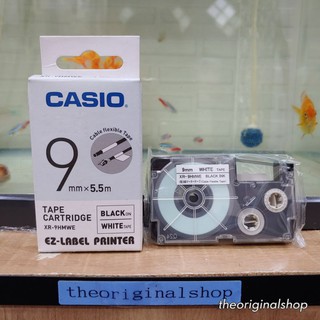 เทปฉลาก CASIO EZ-Label Tape XR-9HMWE ดำพื้นขาว 9mm. แท้ 【ใหม่】