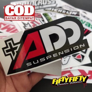 สติกเกอร์ พิมพ์ลาย ADD SUSPENSION เคลือบเงา สําหรับติดตกแต่งหมวกกันน็อค รถจักรยานยนต์ รถยนต์
