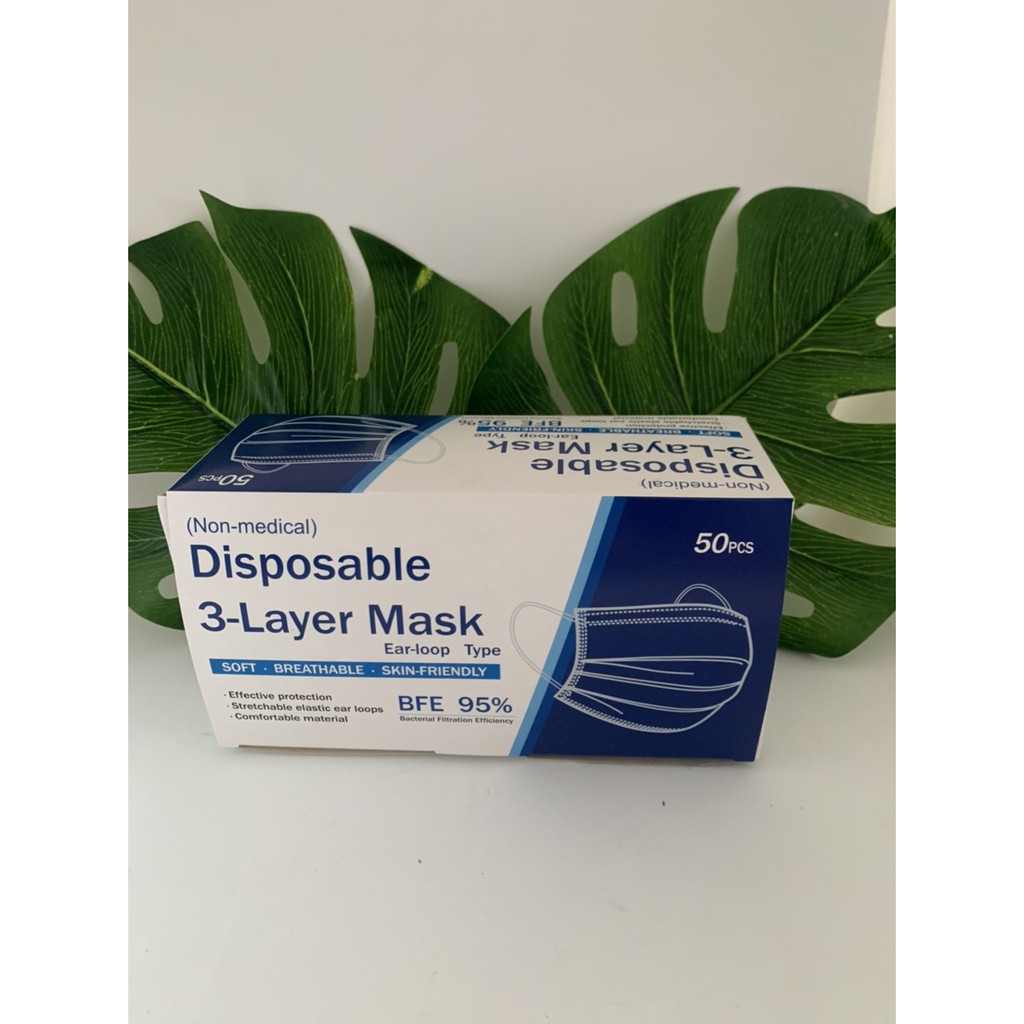 แมส หน้ากากอนามัย (รหัส M1 )แมส3ชั้น แมสผู้ใหญ่ แมสป้องกัน พร้อมส่ง หน้ากากอนามัยชั้น  แมสหนา 3 ชั้น