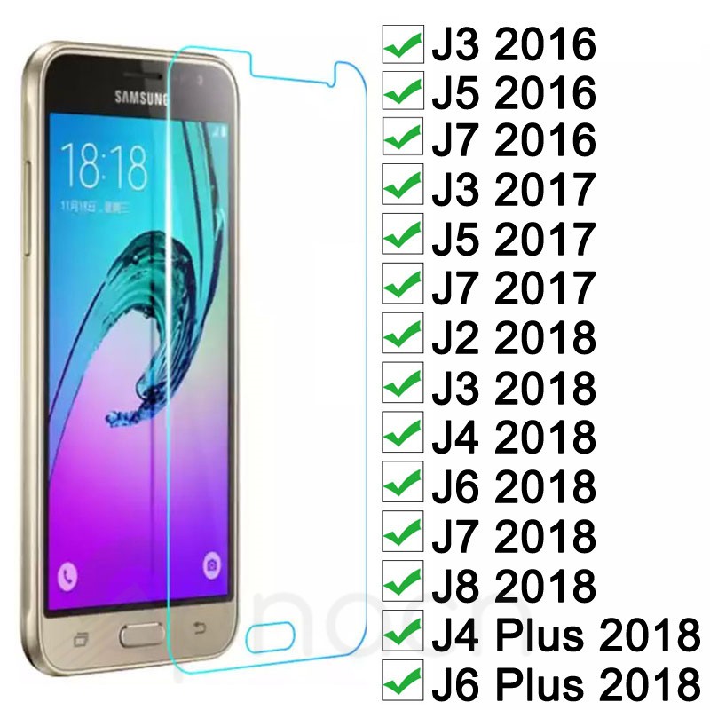 กระจกนิรภัยป้องกันหน้าจอสําหรับ Samsung J2 J3 J4 J5 J6 J7 Core Duo C8 Max Plus Pro Prime 2016 2017 2