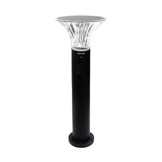 [พร้อมส่ง] HomeDoDee ไฟทางเดิน SOLAR RACER BOLLARD 3 วัตต์ DAYLIGHT สีดำ ไฟ Solar Cell โซลาเซลล์