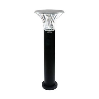 [พร้อมส่ง] HomeDoDee ไฟทางเดิน SOLAR RACER BOLLARD 3 วัตต์ DAYLIGHT สีดำ ไฟ Solar Cell โซลาเซลล์