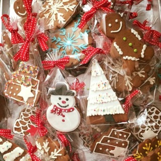 คุ๊กกี้ขิง ธีมคริสมาสต์ Christmas cookies