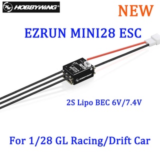 Hobbywing EZRUN MINI28 30A เซนเซอร์ไร้แปรงถ่าน ESC 2S ขนาดเล็ก รองรับการตั้งค่าบลูทูธ สําหรับรถแข่ง 1/28 1/27 GL