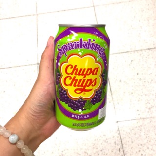 🍇 เครื่องดื่มอัดก๊าซ รสองุ่น ตรา Chupa Chups (จูปา จุ๊ปซ์) Sparkling Grape นำเข้าจากเกาหลี 345ml