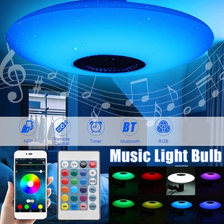 โคมไฟเพดาน LED 30W โมเดิร์น APP บลูทูธ เพลง + รีโมต RGB หรี่แสงได้ โคมไฟเพดานอัจฉริยะ