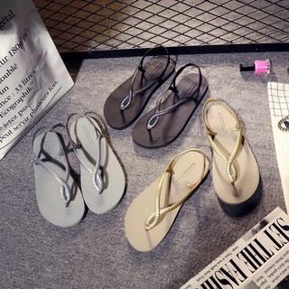 แพนด้าออนไลน์ผู้หญิงรองเท้าแบนรองเท้าแตะฤดูร้อนลื่นรองเท้าแตะ Flip Flop sandals