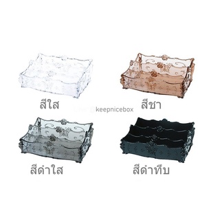 ถาดอะคริลิค วางเครื่องสำอางค์ ไซร์ใหญ่ มีช่องแบ่ง ถอดออกได้ 4สี พร้อมส่ง!