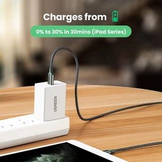 UGREEN original mfi สายเคเบิ้ล USB C แปลงเป็น ไลท์นิ่ง สีเขียวเข้ม สําหรับโทรศัพท์มือถือ 1M