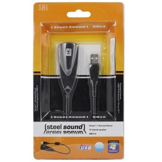 USB Sound 7.1 Steel Sound 5HV2 Sound Card (Black) #834