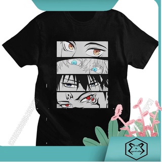 ราคาต่ำสุด!! เสื้อยืดผ้าฝ้าย พิมพ์ลายอนิเมะ Jujutsu Kaisen Gojo Satoru Fushiguro Megumi Itadori Yuji Eyes Wears PTY