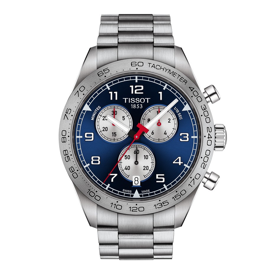 Tissot  PRS 516 Chronograph ทิสโซต์ พีอาร์เอส 516 สีน้ำเงิน เงิน T1316171104200 นาฬิกาผู้ชาย