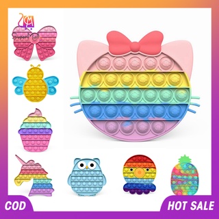 SM พร้อมส่ง สีรุ้ง ไอติมพาสเทล ไดโนเสา Pop it Push Pop Bubble Toys ของเล่นปุ่มกด บับเบิ้ล คลายเครียด กดฟอง ดันเด้ง