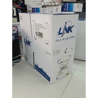 สาย LAN CAT5 305 เมตร Link US-9015 สีขาว ใช้เดินภายในอาคาร สายหนา เส้นใหญ่ สัญญานดีมาก