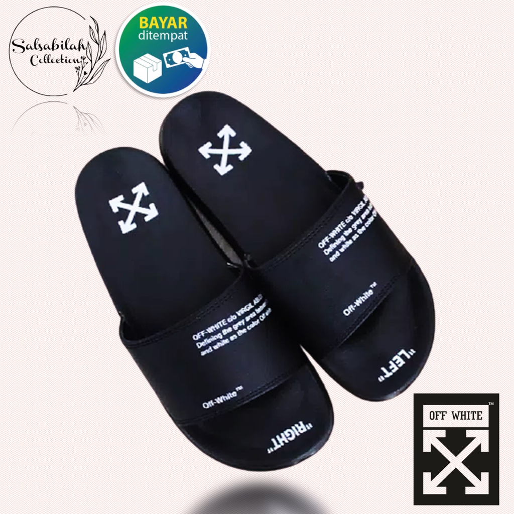 Distro Premium Off White Virgil Abloh รองเท้าแตะสไลด์ Casual Slip On รองเท้าแตะผู้ชาย