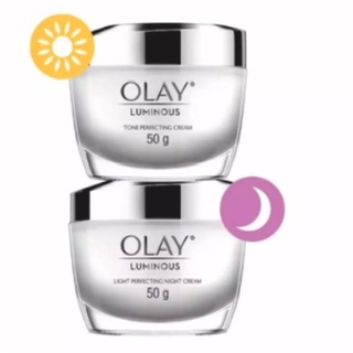 Olay Luminous Light Perfecting Day Cream 50g + Night Cream 50g ลูมินัส ไลท์  เดย์ครีม 50กรัม+ไนท์ครีม 50กรัม EXP06/2025