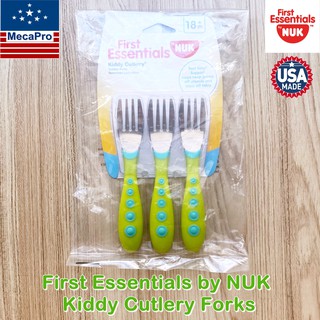 First Essentials by NUK™ Kiddy Cutlery® Green Toddler Forks 18+ Months ส้อม สำหรับเด็กวัยหัดเดิน 18 เดือน+