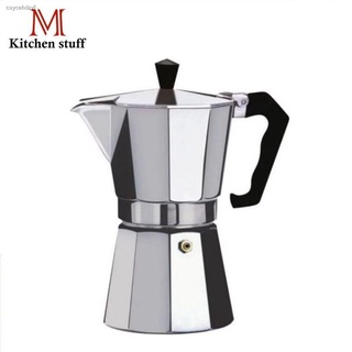 M KITCHEN KP1-3กาต้มกาแฟ หม้อต้มกาแฟ กาชงกาแฟ หม้อต้มกาแฟแบบแรงดัน MOKA POT ขนาด 3 ถ้วย 150 ml